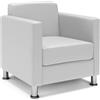 REDÒKASA Poltrona imbottita QUADRA MADE IN ITALY in ecopelle con piedi cromati, ideale per camera da letto, soggiorno, lounge, studio professionale (Bianco)