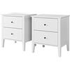 FOREHILL Set di 2 Comodino Camera da Letto,Comodino Camera Moderni con Cassetto,Piccolo Tavolino da Divano,Armadietto Cassettiera da terra per Camera da Letto,Soggiorno 50x40x55,5cm Bianco