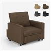Produce Shop Poltrona Letto Singolo con braccioli Design Moderno salvaspazio Brooke - Marrone