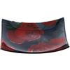 Hervit Piattino Svuotatasche in Vetro Nero con Rose Rosse Baccarat - Scatola Regalo 2 Dimensioni 2 Colori - Svuota Tasche Porta Oggetti Arredo - Bomboniera Laurea Matrimonio Compleanno - 15x15cm
