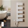 S'AFIELINA scaldasalviette Elettrico Bagno 1320×400mm Bianco, 600 W termoarredo Elettrico Bagno con WiFi e termostato, Timer 7×24 h, Protezione antigelo, LCD, Tubi Piatti Design scaldasalviette