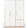 AVANTI TRENDSTORE - Felippo - Armadio ad ante battente con 3 ante e 3 cassetti. Disponibile in diversi colorazioi. Dimensioni LAP 145x200x60 cm. (quercia Sonoma/bianco)