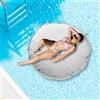 Avalon - Cuscino Galleggiante per Piscina Pouf Poltrona Sacco BOA, Pouffe Amaca, Pouf a Sacco in Tessuto Tecnico Antistrappo e Impermeabile, Arredo Moderno, Made in Italy(135xh30cm-Grigio)