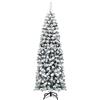 DREAMADE Albero di Natale innevato, Abete Artificiale con Base Pieghevole e Rami rigogliosi, Perfetta Decorazione da Interno ed Esterno per Festival Feste Vacanze Scale e corridoi (180CM)