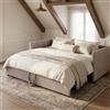 Julyue Lettino da giorno, estensibile, in tessuto velluto, imbottito, 90/180 x 200 cm, per adolescenti, con rete a doghe, senza materasso, grigio/beige (grigio)