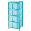 Sicignano Casalinghi Ingrosso Casalinghi Sicignano | Cassettiera a 4 Cassetti con Piedini e Ruote, Polipropilene, Linea Bambù - Design Moderno, Ideale per Casa e Ufficio - 38.5x39.5x86h cm, Colore Delfino, Made in Italy