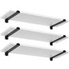EUGAD Set di 3 Mensole Parete, Mensole da Muro Sospese, Ripiani Salvaspazio per Cucina, Camera da Letto, Portata Max 15 kg, 60x20x7 cm, in MDF e Metallo, Bianco e Nero