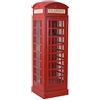 Palazzo INT - Grande vetrina, mobile bar, a forma di cabina telefonica inglese, colore: Rosso
