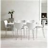 Chleby Set di 6 Sedie da Pranzo impilabili Sedia Polipropilene Sedie in Plastica Sedie da cucina adatte per Sala da Pranzo, Cucina, Soggiorno,Bianco
