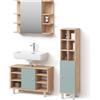 Livinity Set di mobili da bagno Fucino, Verde, 3 parti, con colonna
