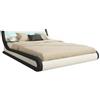 MB Muebles Bonitos, Letto Contenitore Abbattibile Parisina, Legno e Ecoleather, LED RGB, Bianco e Nero, Per Materasso 180x200cm