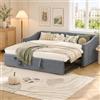 LKPOMI Divano Letto Estraibile 90/180 x 200 cm, letto singolo con letti estraibile, divano letto matrimoniale con rete a doghe, telaio letti imbottito in velluto, senza materasso (grigio 2)
