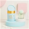 CLARALUNA Bomboniera Matrimonio Profumatore in Vetro Azzurro con Essenza Blue Bella e Tappo Gesso con Scatola