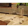 Slato Horus - mobiletto o carrello con ruote in cristallo acrilico, cm. 33x66xH72 trasparente da soggiorno a tre ripiani, leggero, elegante, porta oggetti, design moderno Made in Italy