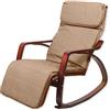 yelloo - Sedia a Dondolo ZEN da Interno, Poltrona a Dondolo da Interno in Legno di Betulla, Poltroncina Camera da Letto, Relax, Giardino Coperto, Sedia Legno Comoda (Noce Caffe)