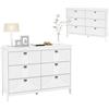 KOMFOTTEU Cassettiera con 6 cassetti grandi, credenza con protezione antiribaltamento, armadio buffet moderno per soggiorno, ufficio, cucina