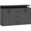 AVANTI TRENDSTORE DORO - cassettiera da ingresso, comó portaoggetti con 4 ante e 3 cassetti in legno truciolare. Dipsonibile 5 colori. Dimensioni ca. LAP 139x90x34 cm