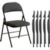 DE ROSA SHOP Sedie Pieghevoli da Esterno, Set da 6 Sedie con Struttura in Metallo Robusto, Imbottitura Confortevole, Salvaspazio, Portata 140 kg - Ideali per Giardino, Ufficio ed Eventi