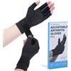 Tikaton Guanti a compressione in rame infuso per artrite, con cinturino da polso, per dolori alle mani, tunnel carpale, tendinite, adatti per donne e uomini, nero, Small/Medium 6-8.5 US