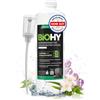 BiOHY Detergente per pavimenti per robot, stazione con profumo primaverile (flacone da 1 litro) + dosatore, detergente concentrato per tutti i robot pulitore e aspirapolvere con funzione bagnata,