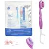 Generic Set 5 In 1 Di Spazzolino Da Denti, Filo Interdentale, Puliscilingua E Stuzzicadenti, Spazzolino Monouso 5 In 1, Igiene Orale Portatile Per Viaggi E Lavoro, Spazzolini Monouso Da (Cherry 1pcs)