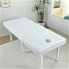 Odot Lenzuola da Lettino da Massaggio,Lenzuolo per Massaggi Colori Solidi con Foro per Il Viso da Salone Spa Copertura Protettiva Lavabile Coprilettino Estetica con Elastici (Bianco puro,60x185cm)