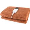 RUIANBAO Coperta riscaldata Coperta elettrica 2 strati marrone Flannel Timer Materasso termico 220V 150 * 80cm Scaldaletto riscaldato Scaldaletto 3 impostazioni di calore Coperta elettrica calda