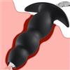 NiKi Plug Anale Cavo in Silicone, Enorme Plug Anale,Sex Toys Anali con Base Stretta e 3 Perline,Dilatatore Ano, Tunnel Plug, Training Anale, Sex Toy per Adulti, Uomo Donna Coppia (Nero