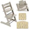 Stokke Kit Tripp Trapp con Cuscino Eco e Baby Set 2 - Cashmere Grey - Lemon Daze Eco