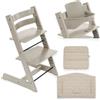 Stokke Kit Tripp Trapp con Cuscino Eco e Baby Set 2 - Cashmere Grey - Beige Timber Eco