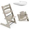 Stokke Tripp Trapp e Vassoio con Baby Set 2 - Cashmere Grey - White