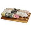 Salumi Pasini Tagliere regalo Passione Salame Trio Salumi Pasini® | 1 Campagnolo 600g + 1 Gran Filetto 700g + 1 Salame Felino IGP trancio 350g | Tagliere in acacia incluso