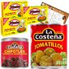 Go2 Groceries Set di spezie messicane: El Yucateco Achiote Pasta (100 g), Chipotles La Costena (199 G), Tomatillos (794 G) con ricetta