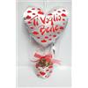 Generico mongolfiera CUORE bianca 25 cm CON CESTINO e cioccolatini idea Regalo SanValentino Amore