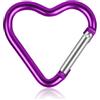 HERCHR Moschettone a Forma di Cuore, Moschettone di Sicurezza in Lega di Alluminio Clip di Sicurezza Fibbia da Campeggio per Escursioni, Arrampicata, Campeggio, Trekking (Viola)