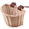 HLELU Cesto per Bicicletta Vintage nel Rattan per Bambini Cestino per Scooter per Bici Cestino Anteriore per Bicicletta per Bambini, XS (Colore Legno)