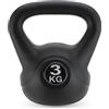 Gymtek Kettlebell per Allenamento Muscolare - 3 kg - Esercizi Casa - per Sport Fitness Palestra - Esercizio u Allenamento Forza - Kettlebell con Maniglia Ergonomica Antiscivolo
