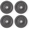 Phoenix Fitness Piastre per pesi in ghisa, 2,5 cm, per bilancieri, sollevamento pesi e allenamento della forza a casa in palestra, set da 4, 1,25 kg