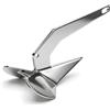 AIROW Ancora Delta - Ancora per Barche in Acciaio Inox con Finitura Specchiata, Protezione dalla Corrosione per Yacht/Velieri