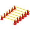 RHINOS sports Set di 6 connettori | 12 coni rossi: 22,5 cm | 6 barre gialle: 1 m
