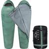 KADVA Sacco a pelo da campeggio Mumio, L 230 x 80 cm, sacco nanna invernale con cappuccio per la testa, temperatura comfort 4 gradi, ideale per l'inverno, alta conservazione del calore, tecnologia