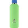 Cressi Rubber Coated Thermal Flask, Borraccia Sportiva Termica Rivestita in Gomma Unisex Adulto, Verde (Fluo)/Nero, 500 ml