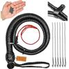 Bantoro Crafts Nero 3 Piedi/0,90 Metri La Frusta a Serpente ha Palline di Piombo. Frusta di Cuoio con Forte crepitio 12 trecce Intrecciate