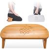 Mindful Modern Mindful & Modern - Panca da meditazione pieghevole, cerniere magnetiche di bloccaggio, in legno, ergonomica, in bambù, per meditazione zen e yoga, sgabello da preghiera con cuscino morbido, con borsa