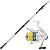 Pescaplanet Kit Surfcasting Canna LONG BEACH con Mulinello Trabucco AVALON 6500 BLU con filo in Bobina