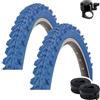 maxxi4you Kenda K-829 Psycho 24 MTB per mountain bike, blu, 50-507 (24 x 1,95) + 2 tubi compatibili DV con campanello per bicicletta