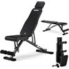 ZIPRO Panca Palestra Attrezzi per Addominali Multifunzionale Pesi Casa Fitness Pieghevole Home Gym Piana Regolabile Portata 300kg Allenamento Completo 7 Posizioni Schienale Salvaspazio - Grind Nero