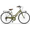 Via Veneto Bazam Via Veneto the Original - Bicicletta Donna Allure Lady 28", Cambio a 6 Velocità, Taglia 46, Verde Oasi, City Bike Retrò Vintage in Acciaio | VV605L