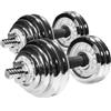 GymBeam Set Manubri 30 kg, Manubri Palestra Regolabili in Ghisa Resistente con 16 Piastre Peso, Ideale per Allenamenti di Forza, Pesi Palestra per Aumentare Massa Muscolare, Adatto a Tutti Livelli