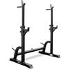 Phoenix Fitness Rastrelliera regolabile per squat - Supporto multifunzione per bilancieri con spotter e barre per esercizi di forza, panca e sollevamento pesi, con supporto per piastra per pesi per
